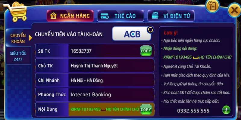 Phương thức thanh toán rút tiền rikvip